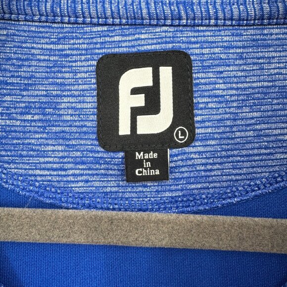 FootJoy Performance Zip Pullover Mens Size Large L Golf Heather Royal Blue Logo - Picture 5 of 10